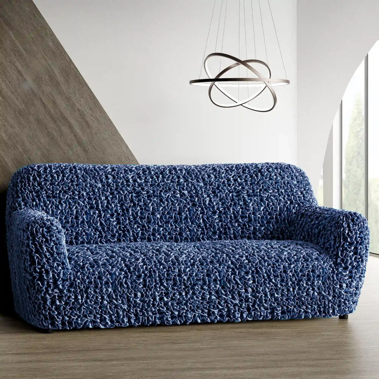 3 Seater Sofa Cover - Blue, Fuco Velvet