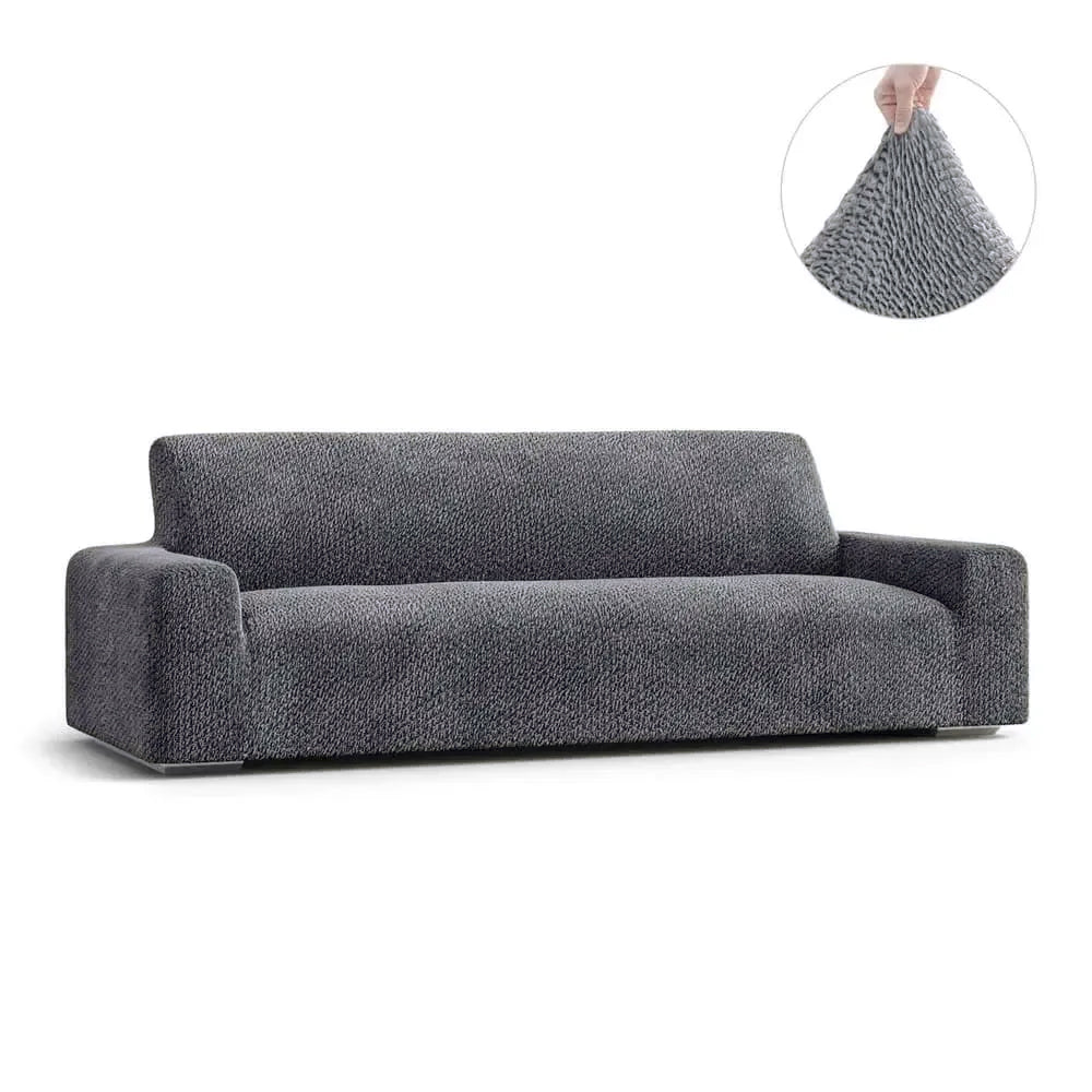 4 Seater Sofa Cover - Grey, Velvet
