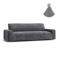 4 Seater Sofa Cover - Grey, Velvet
