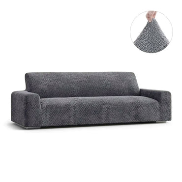 4 Seater Sofa Cover - Grey, Velvet