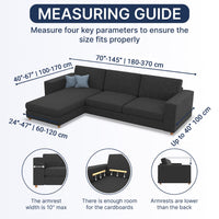 L-Shaped Sofa Cover (Left Chaise) - Graffio Beige, Microfibra Printed Collection