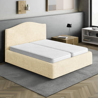 Bed Headboard & Frame Cover (Full/Queen)- Beige, Microfibra Collection