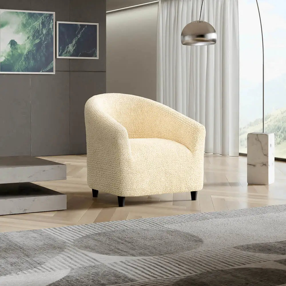 Tub Chair Cover - Beige, Microfibra