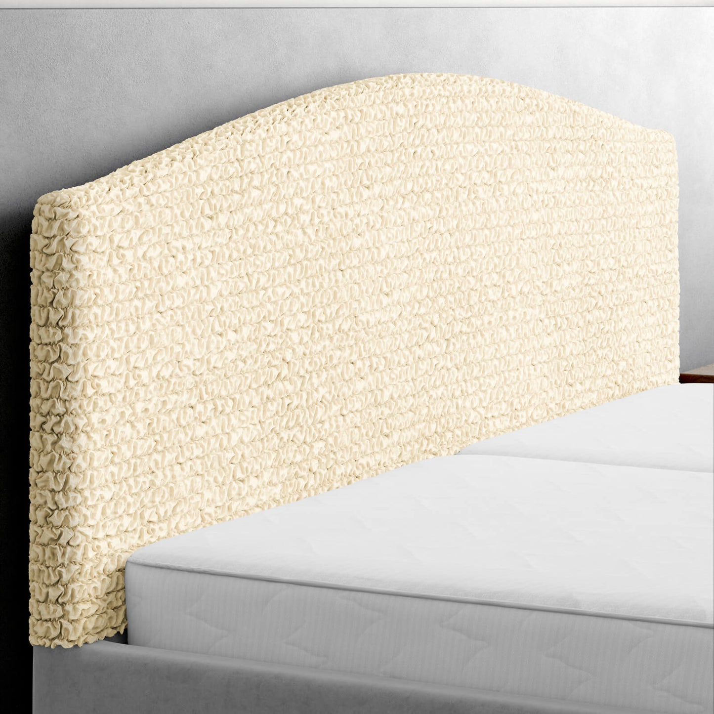 Bed Headboard & Frame Cover (Full/King) - Beige, Microfibra Collection