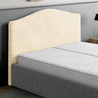 Bed Headboard & Frame Cover (Full/Queen)- Beige, Microfibra Collection