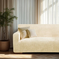 Housse de Canapé 4 Places - Beige, Collection Microfibre