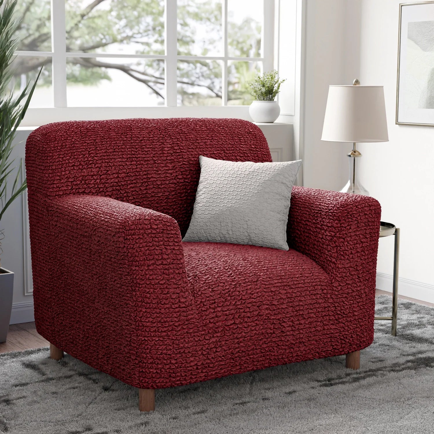 Arm Chair Cover - Bordeaux, Microfibra
