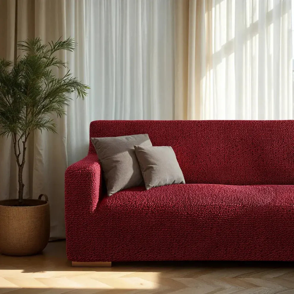 3 Seater Sofa Cover - Bordeaux, Microfibra