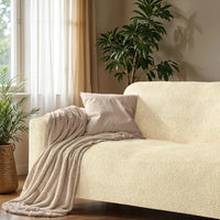 3 Seater Sofa Cover - Beige, Microfibra