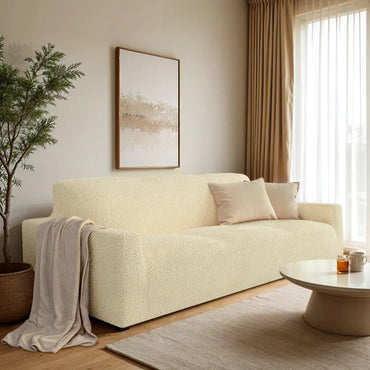 3 Seater Sofa Cover - Beige, Microfibra