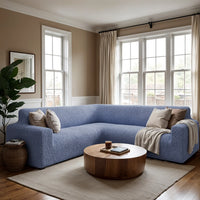 Corner Sofa Cover - Blue, Microfibra