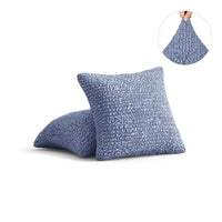 Set of 2 Microfibra Cushion Covers - Blue, Microfibra