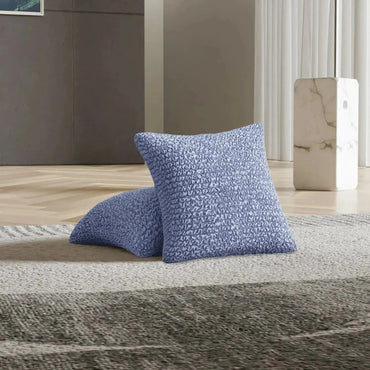 Set of 2 Microfibra Cushion Covers - Blue, Microfibra