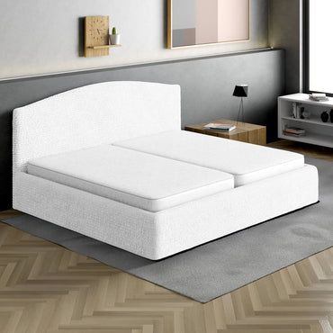 Bed Headboard & Frame Cover (Full/King)- White, Microfibra Collection