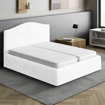 Bed Headboard & Frame Cover (Full/Queen)- White, Microfibra Collection