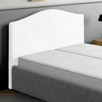 Bed Headboard & Frame Cover (Full/Queen)- White, Microfibra Collection