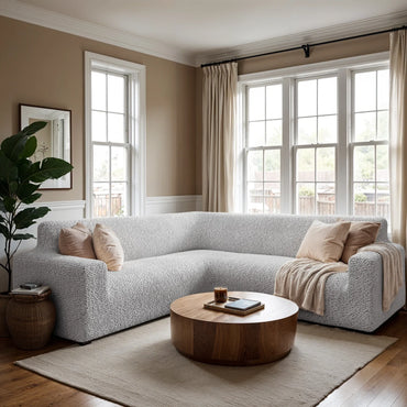 Corner Sofa Cover - Pearl, Microfibra
