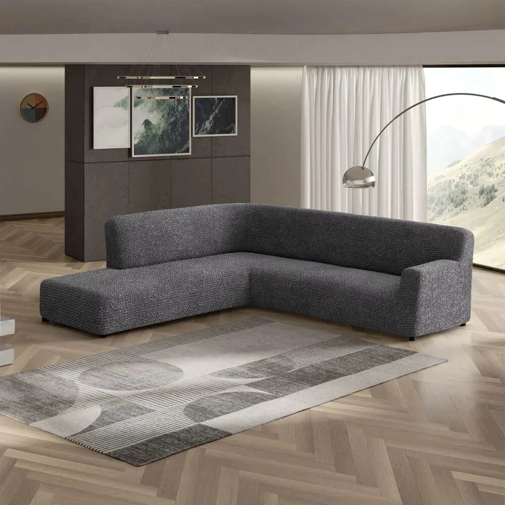 Fullback Sofa Cover (Left Chaise) - Charcoal, Microfibra Collection