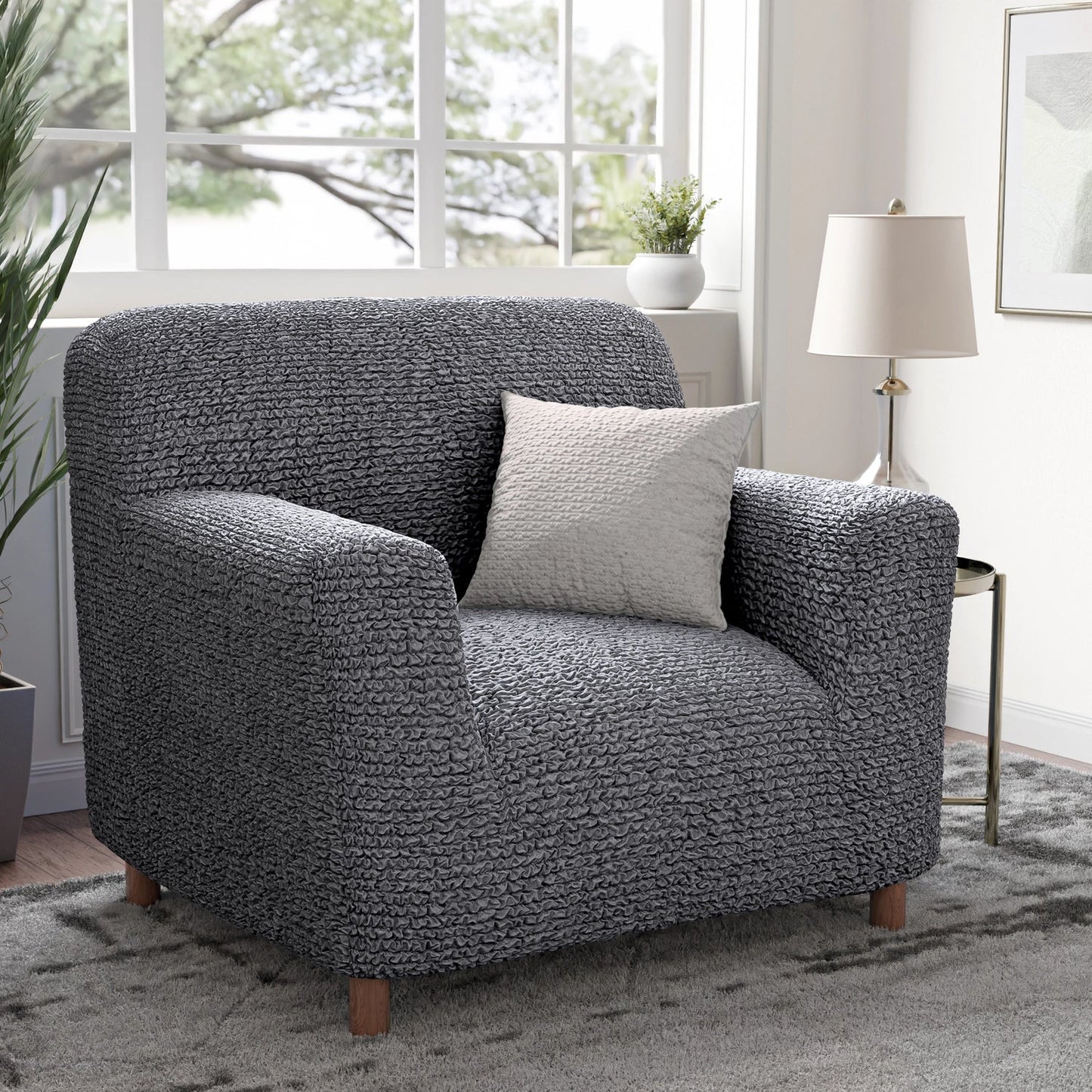 Arm Chair Cover - Charcoal, Microfibra Collection