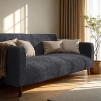 Housse de canapé 2 places - Anthracite, Microfibre