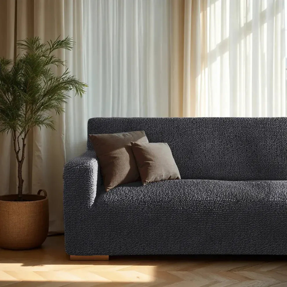 4 Seater Sofa Cover - Charcoal, Microfibra Collection