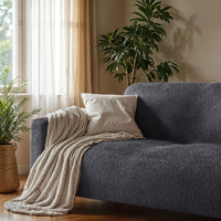 Housse de canapé 2 places - Anthracite, Microfibre