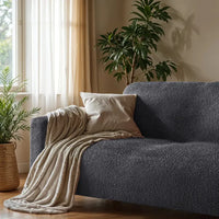 4 Seater Sofa Cover - Charcoal, Microfibra Collection