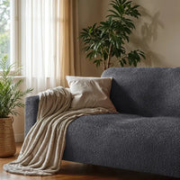 3 Seater Sofa Cover - Charcoal, Microfibra