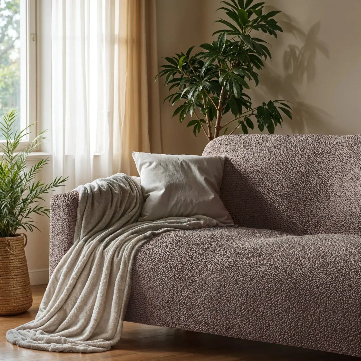 4 Seater Sofa Cover - Choco, Microfibra Collection