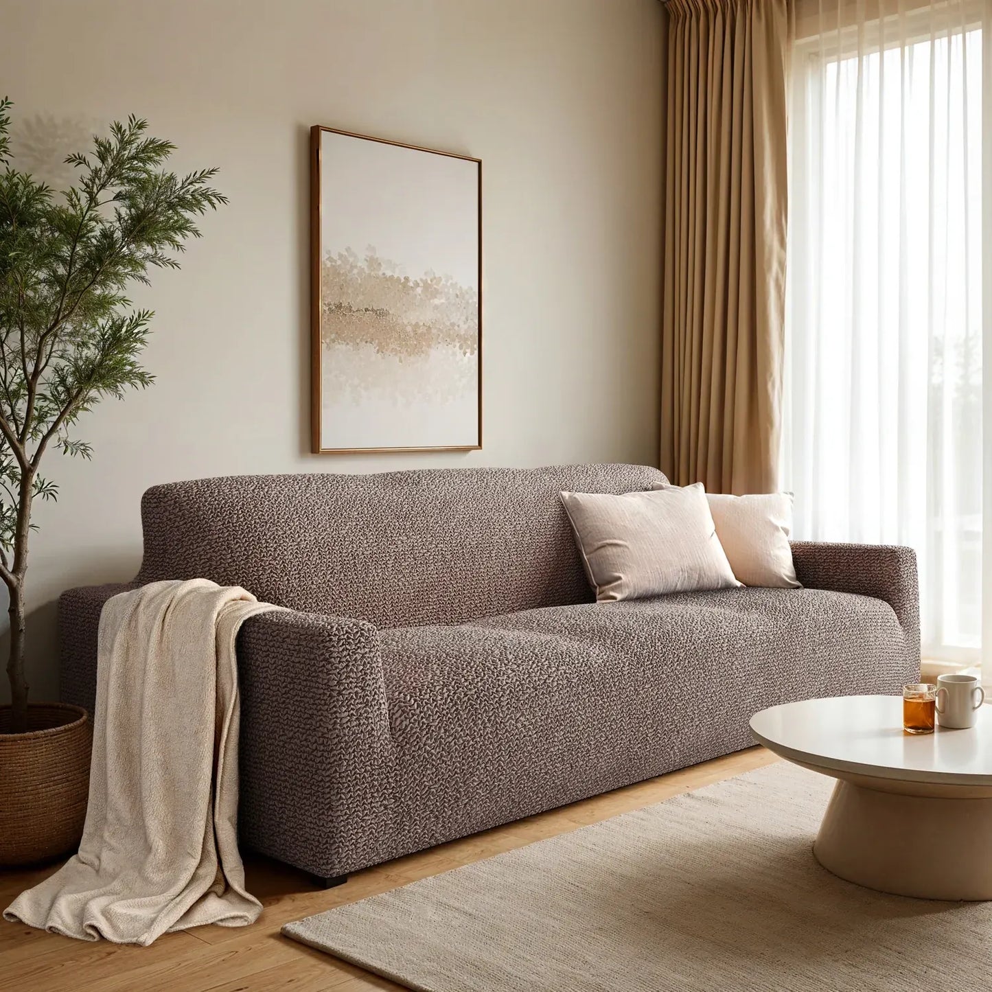 3 Seater Sofa Cover - Choco, Microfibra