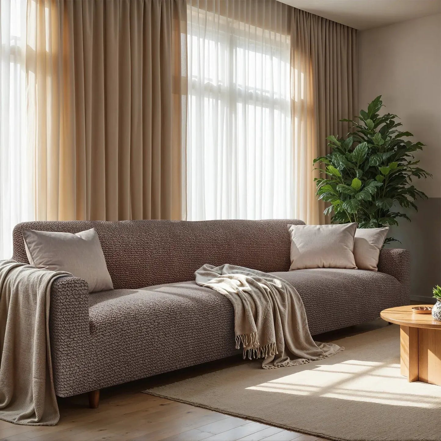 4 Seater Sofa Cover - Choco, Microfibra Collection