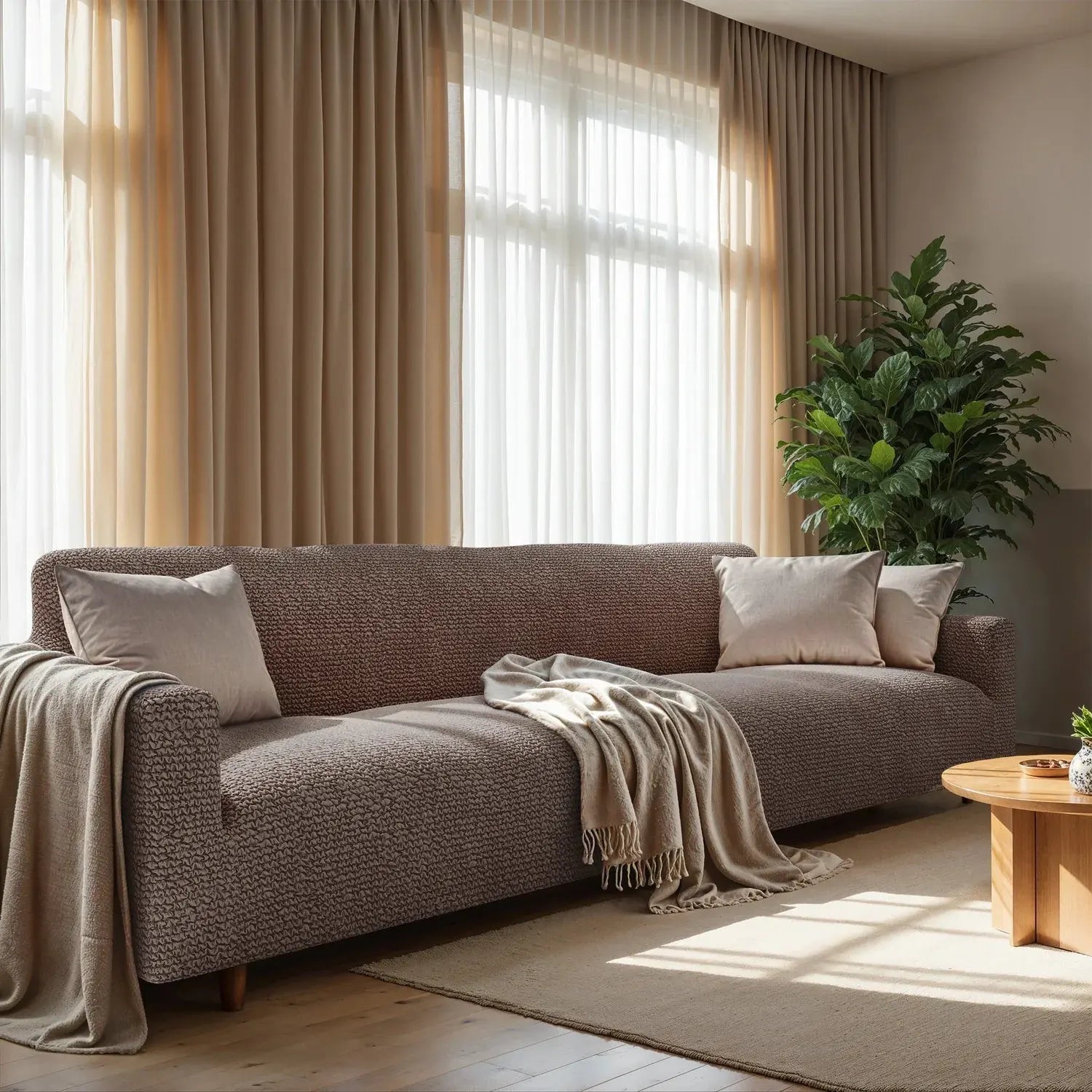 4 Seater Sofa Cover - Choco, Microfibra Collection
