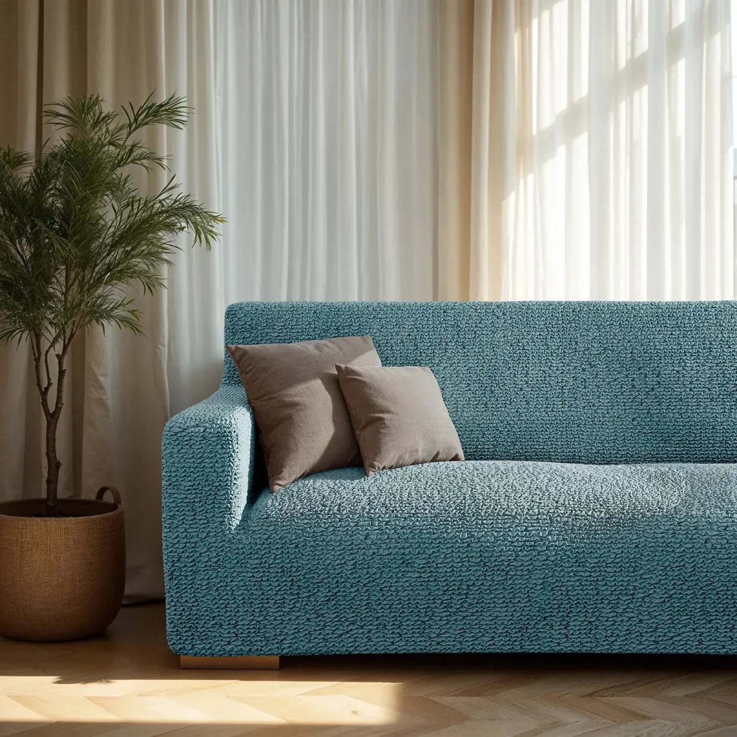 3 Seater Sofa Cover - Tiffany Blue, Microfibra