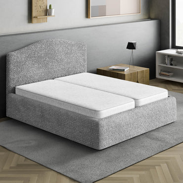 Bed Headboard & Frame Cover (Full/Queen)- Grey, Microfibra Collection