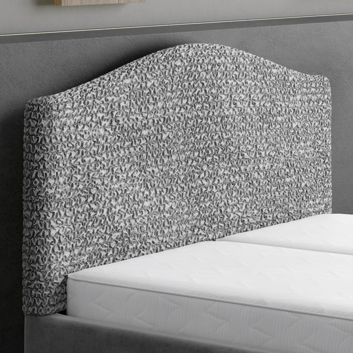 Bed Headboard & Frame Cover (Full/Queen)- Grey, Microfibra Collection