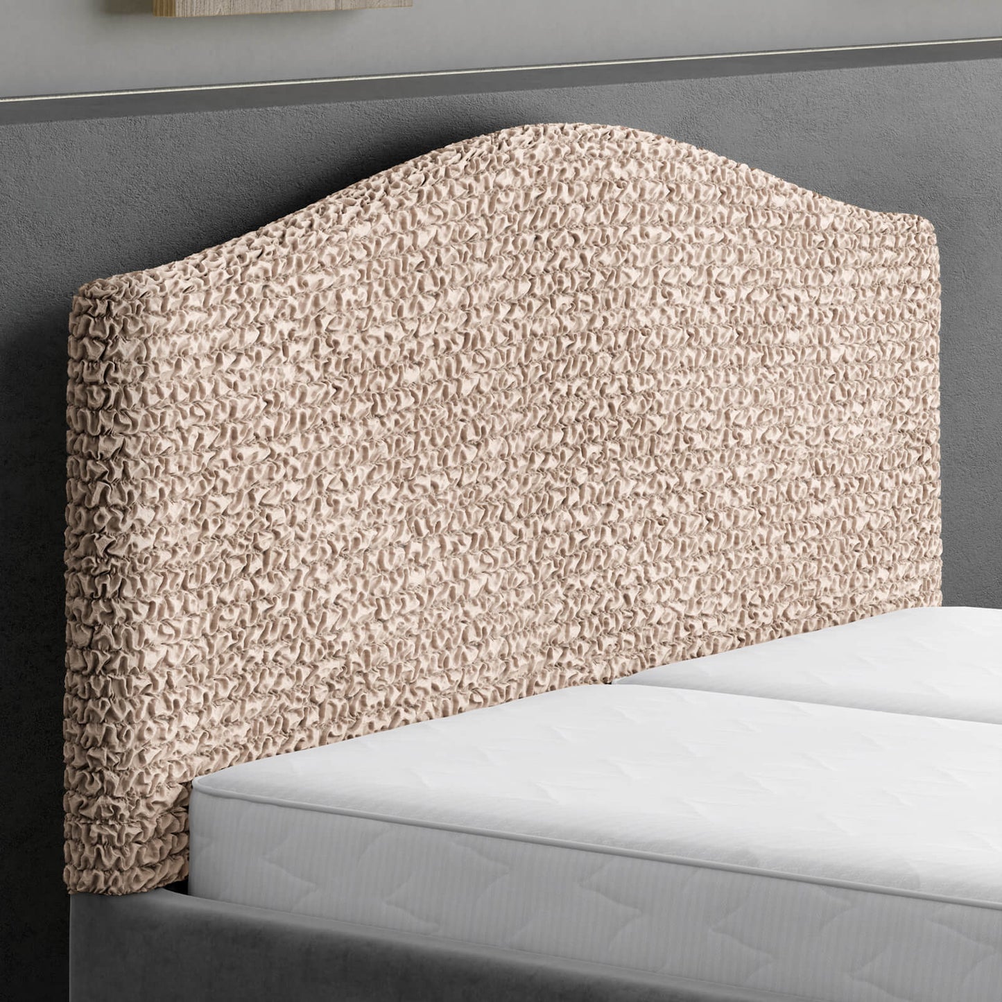 Bed Headboard & Frame Cover (Full/Queen)- Tapioca, Microfibra Collection