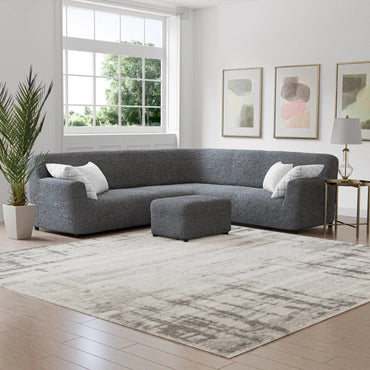 Corner Sofa Cover - Charcoal, Microfibra