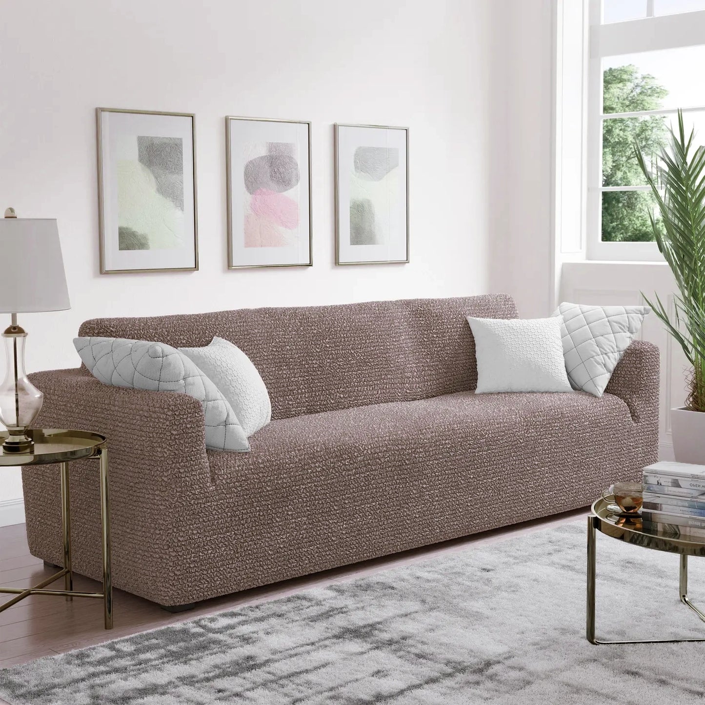 3 Seater Sofa Cover - Choco, Microfibra