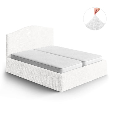 Bed Headboard & Frame Cover (Full/Queen)- White, Microfibra Collection