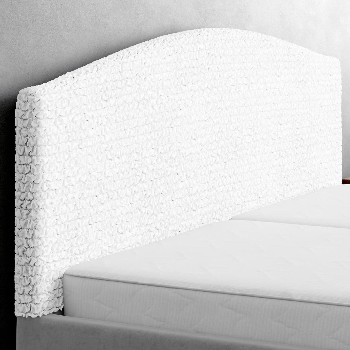 Bed Headboard & Frame Cover (Full/King)- White, Microfibra Collection