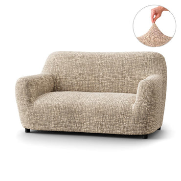 2 Seater Sofa Cover - Graffio Beige, Microfibra Printed