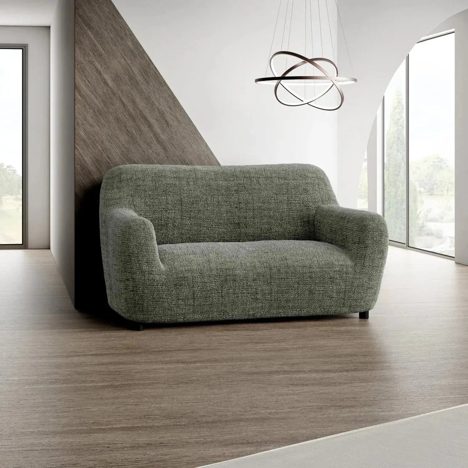 2 Seater Sofa Cover - Vittoria Green, Microfibra Printed