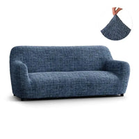 3 Seater Sofa Cover - Vittoria Blue, Microfibra Printed