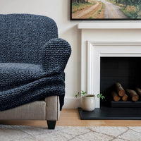 3 Seater Sofa Cover - Vittoria Blue, Microfibra Printed