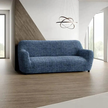 3 Seater Sofa Cover - Vittoria Blue, Microfibra Printed