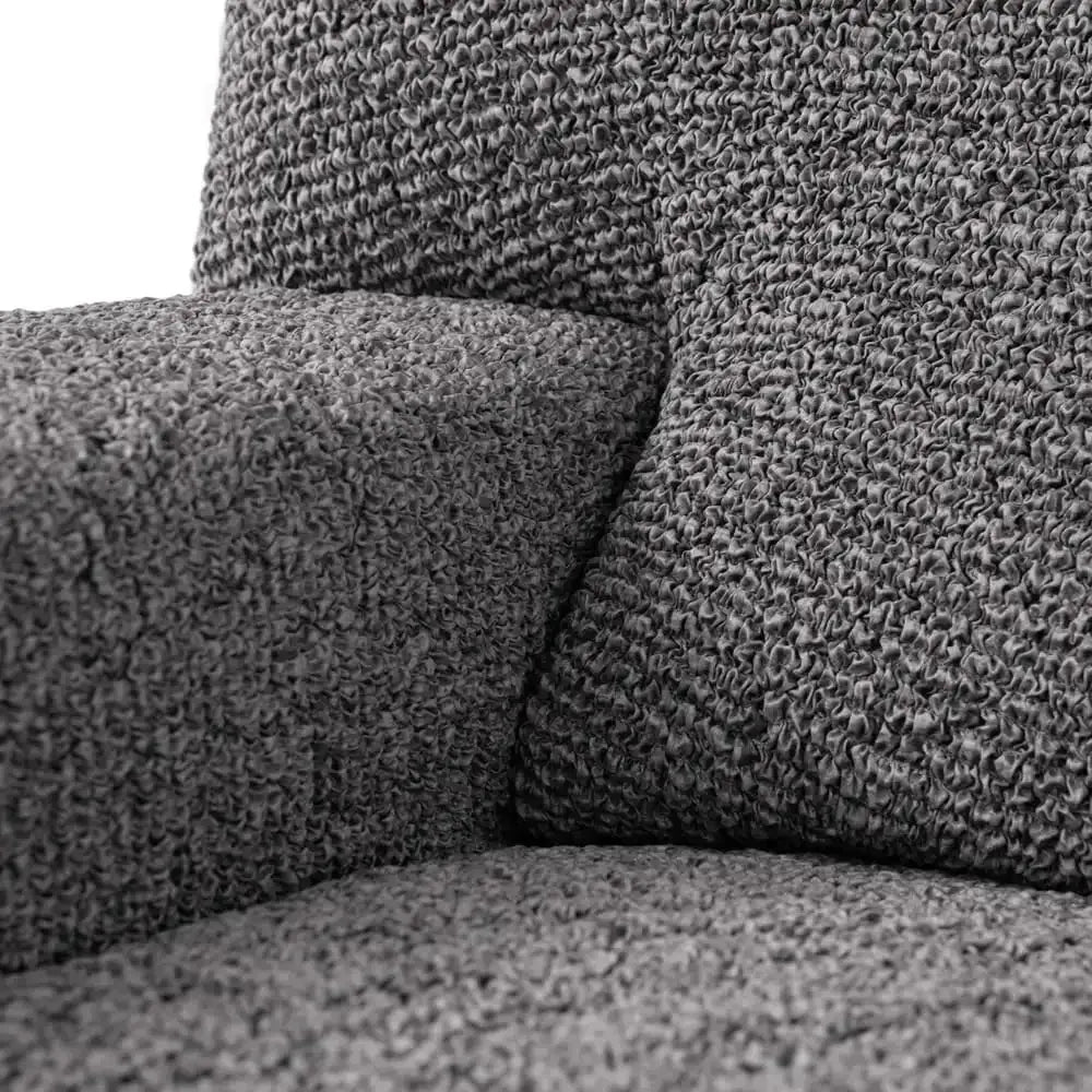 Housse de canapé d'angle - Gris Vittoria, imprimé en microfibre