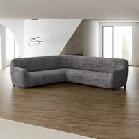 Housse de canapé d'angle - Gris Vittoria, imprimé en microfibre