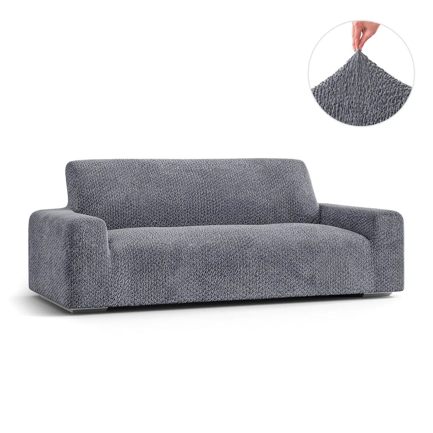 3 Seater Sofa Cover - Grey, Velvet Collection