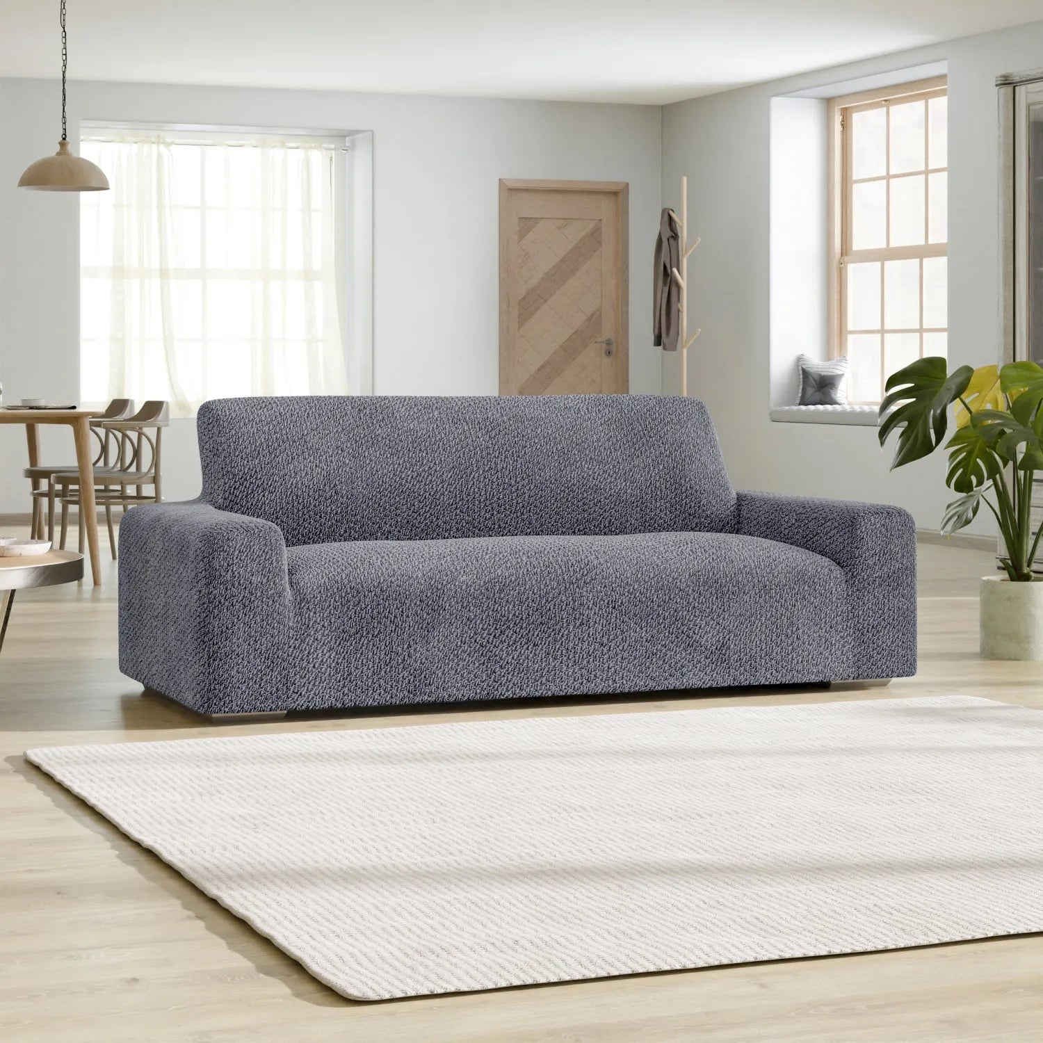 3 Seater Sofa Cover - Grey, Velvet Collection