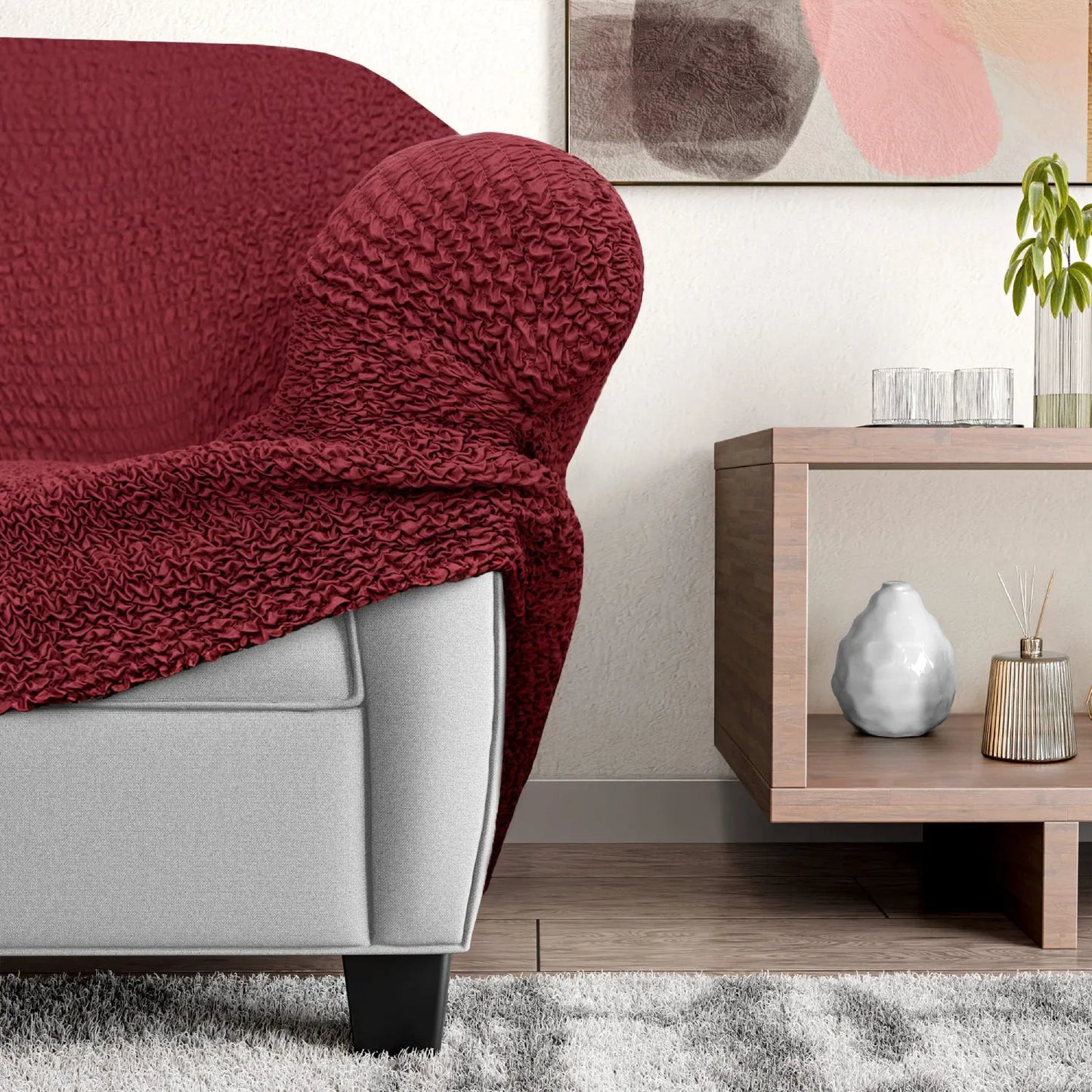 4 Seater Sofa Cover - Bordeaux, Microfibra Collection